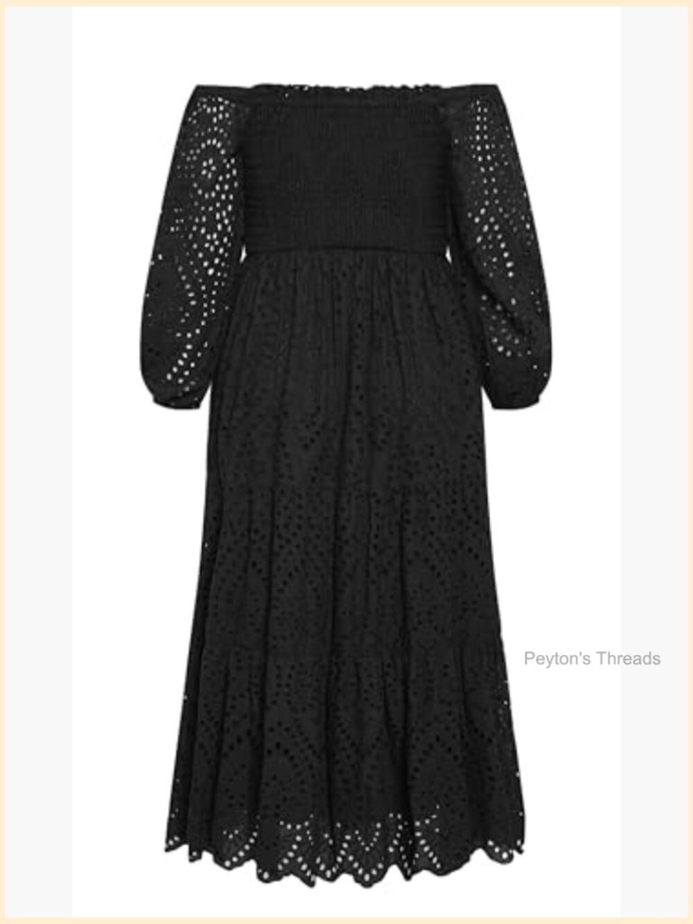 Elbow Sleeve Broderie Plus Size Boho Maxi Dress - Picture 5 of 7